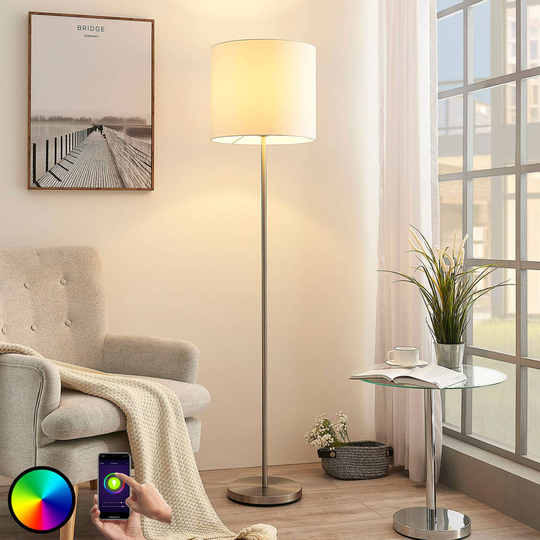 Lindby Smart LED-golvlampa Everly, app, RGB