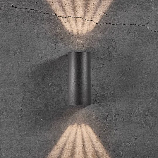 LED-utomhusvägglampa Asbol med schabloner