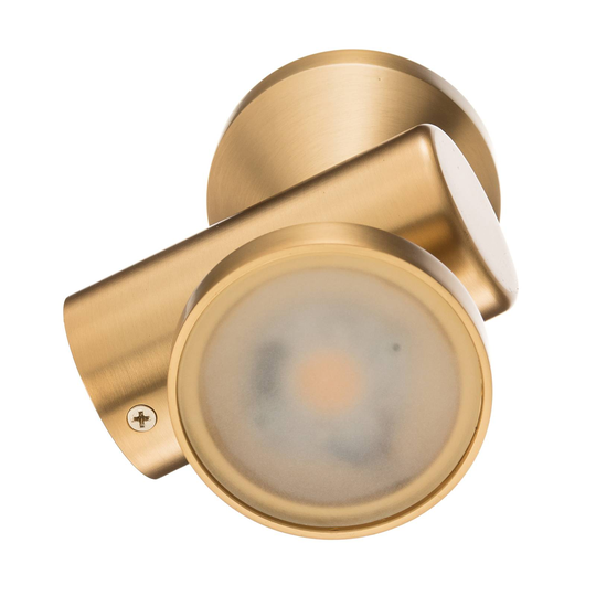 LED-vägglampa Key, 2 lampor, matt guld