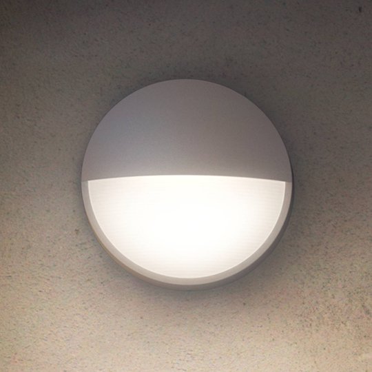 Rund utomhusvägglampa Capricorn med LED-ljus