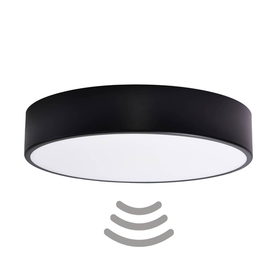 Taklampa Cleo 400, sensor, Ø 40 cm svart