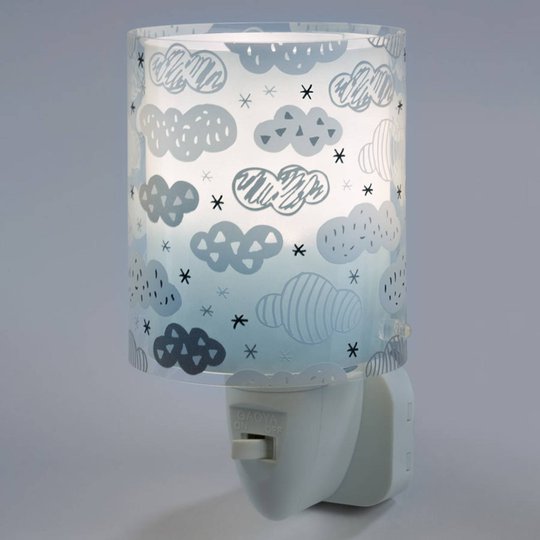 LED-nattlampa Clouds med strömbrytare, blå
