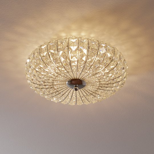 Taklampa Broche med kristaller, Ø 40 cm