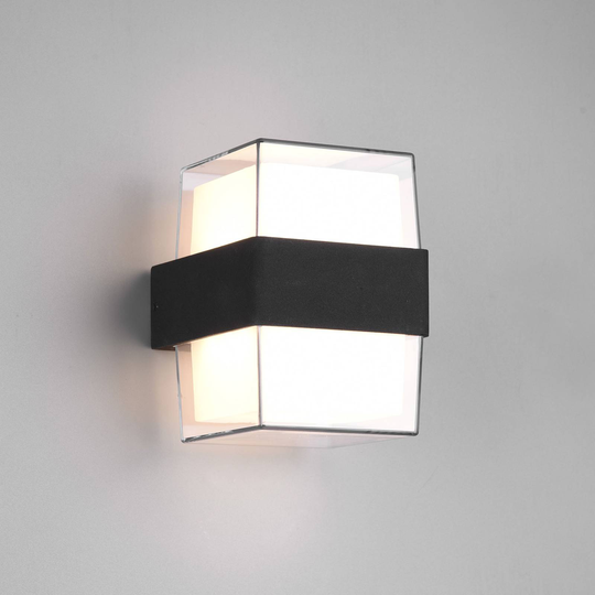 LED-utomhusvägglampa Molina, kantig, antracit