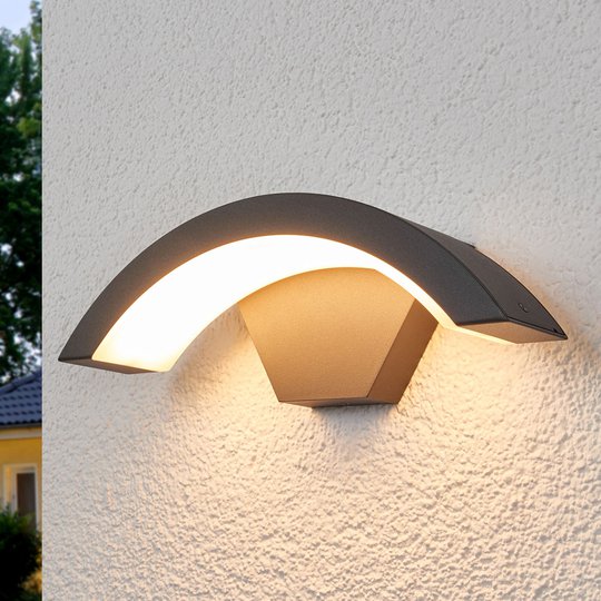 Böjd LED-utomhusvägglampa Jule