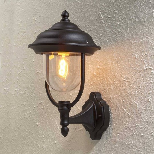 Utomhusvägglampa Parma, stående, svart