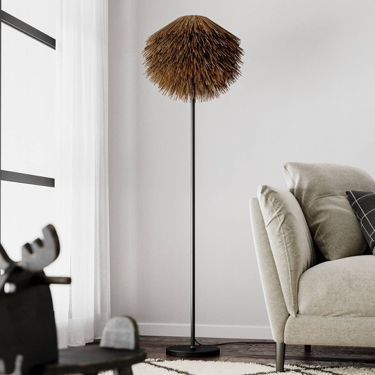 By Rydéns Bali golvlampa, skärm av naturfiber