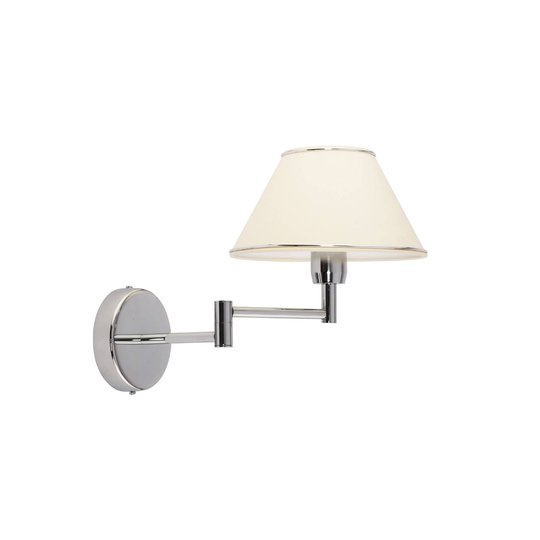 Vägglampa London krom/gräddvit 1 lampa, vridbar