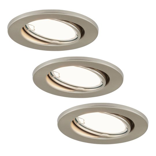 LED-inbyggnadslampa 7221-032 Fit 3-pack set nickel