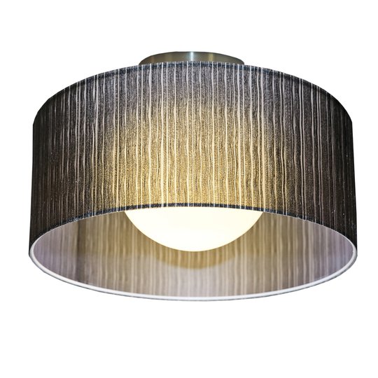 Svart organza-taklampa Ganzo, Ø 60 cm