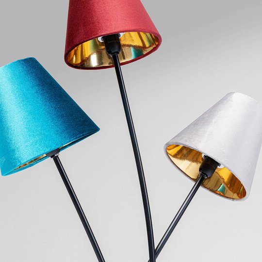 KARE Flexible Velvet Tre golvlampa svart/färgglad