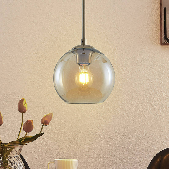 Lindby Jurian pendellampa bärnsten mässing 1 lampa