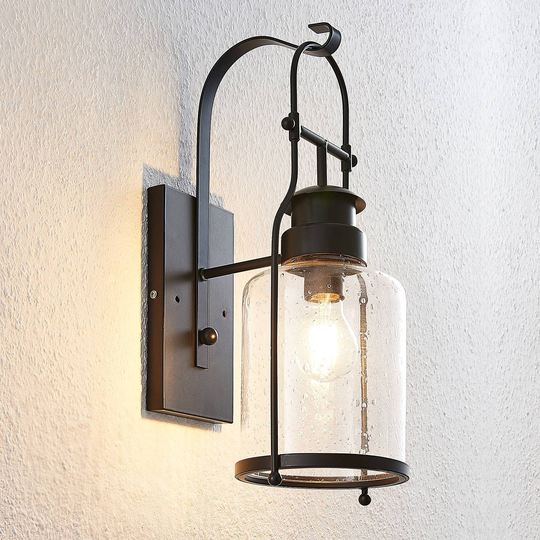 Lindby Rozalie vägglampa, lykta, svart