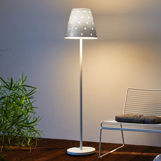 Golvlampa Swap Outdoor, silver stars lampskärm