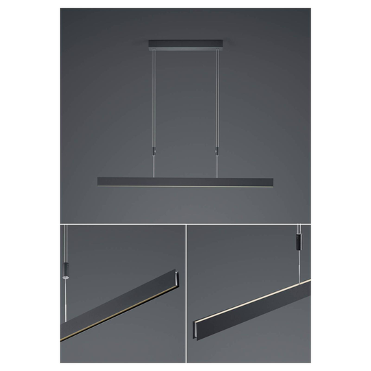B-Leuchten Delta LED-hänglampa 100 cm svart