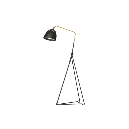 LEAN golvlampa Svart struktur/rå mässing. Örsjö belysning