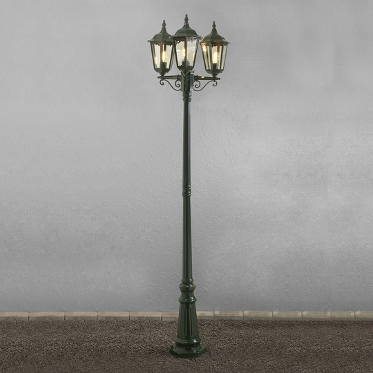 Lyktstolpe Firenze, 3 lampa, grön