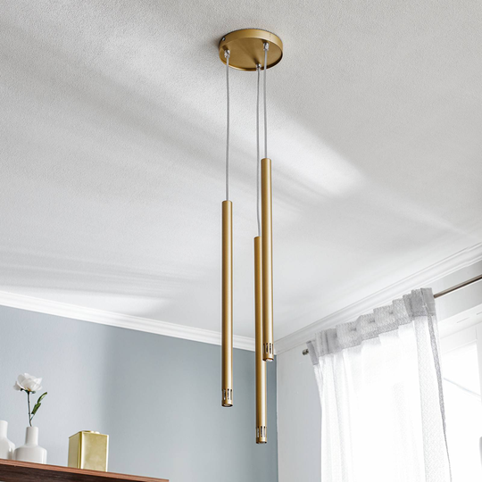 Hänglampa Sopel laser, 3 lampor, guld