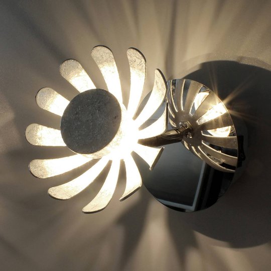 LED-vägglampa Bloom silver