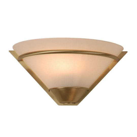 Upplight-vägglampa ANNO 1900 opalglas borstad mäss
