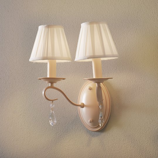 Vägglampa Brionia med satinskärm