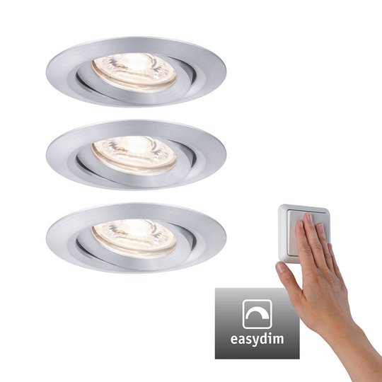 Paulmann Nova mini Plus LED easydim 3-pack alu