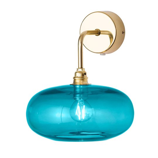 EBB & FLOW Horizon vägglampa arm guld/blå Ø 21 cm