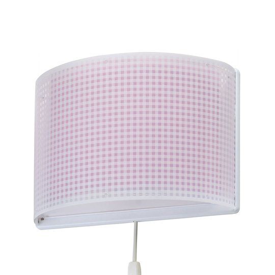 Vägglampa för barnrum Vichy i rosa