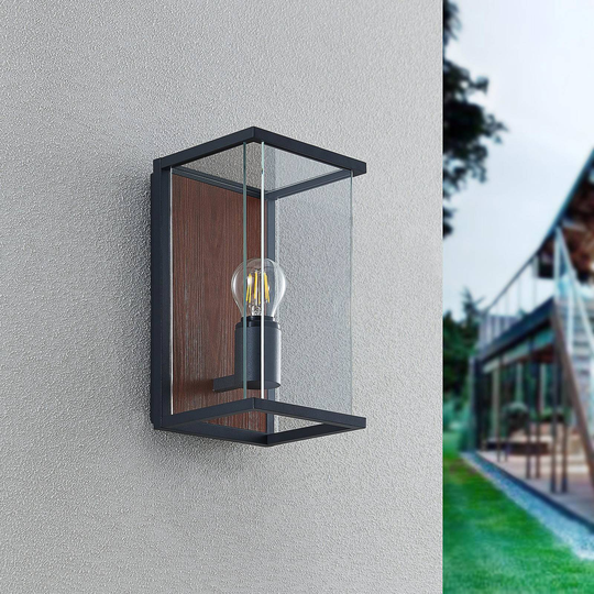 Lucande Elwin vägglampa, kantig, 1 lampa