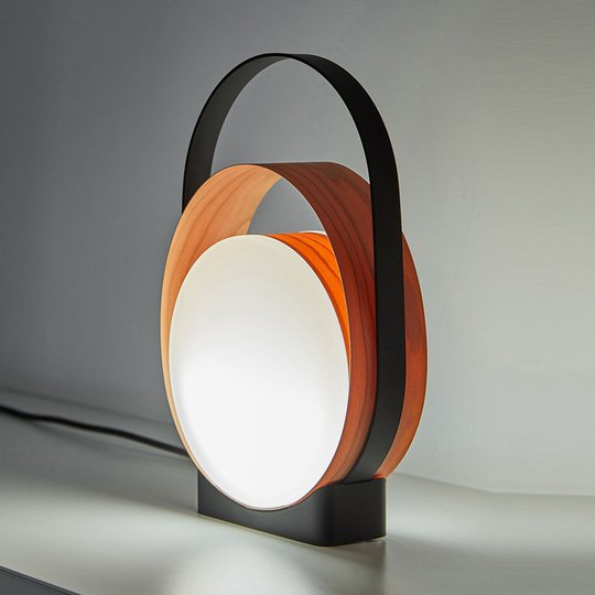 LZF Loop LED-bordslampa svart/körsbärsträd natur
