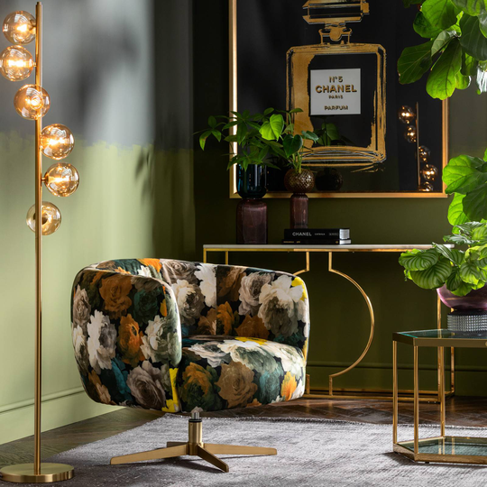 Kare Scala Balls golvlampa, 6 lampor, guld