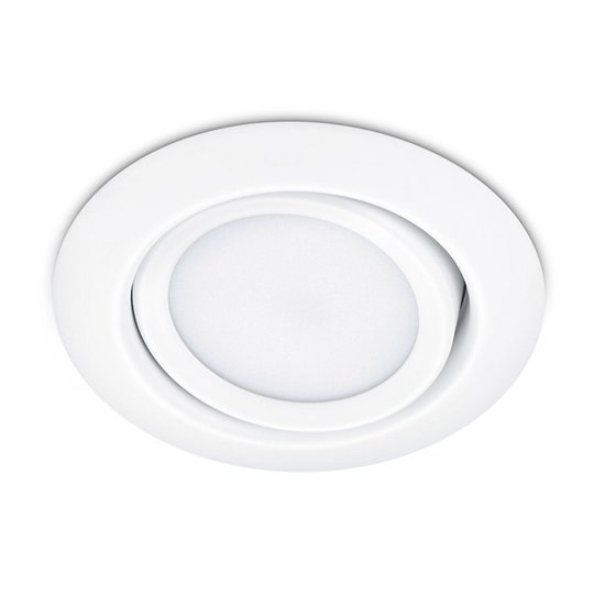 Rund LED-inbyggnadsspotlight Rila i vitt
