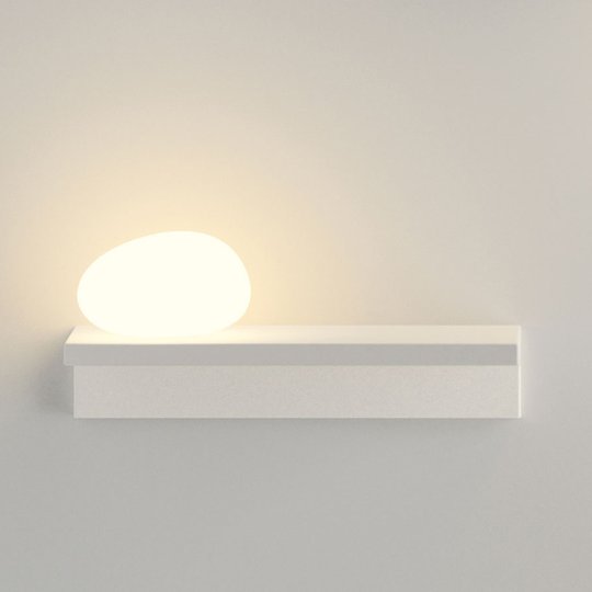Fiffig LED-vägglampa Suite 14 cm sten vänster
