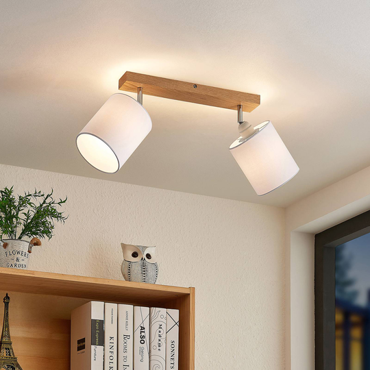 Lindby Imarin takspotlight, 2 lampor, vit