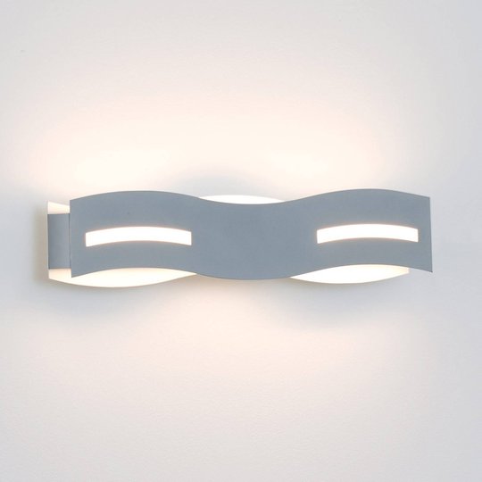 LED-vägglampa Wave nickel