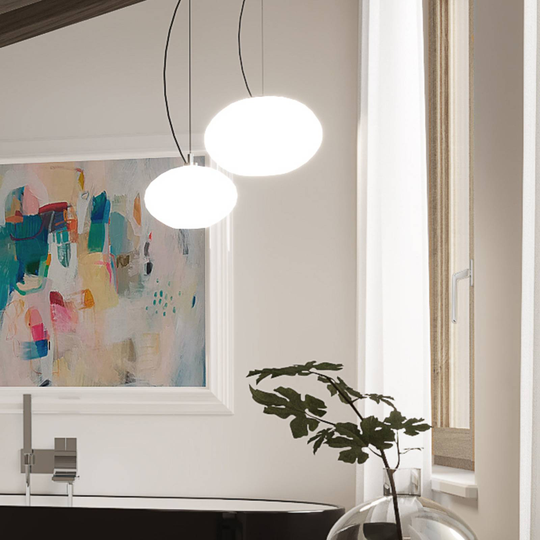 Prandina Zero S7 hänglampa, opalglas, Ø 45 cm