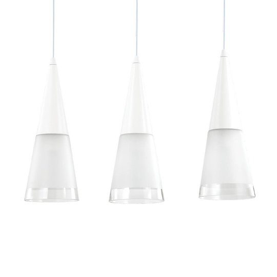 Hänglampa Cono 3 lampor vit/transparent