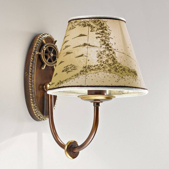 Vägglampa Nautica i maritim stil, enarmad, 25 cm