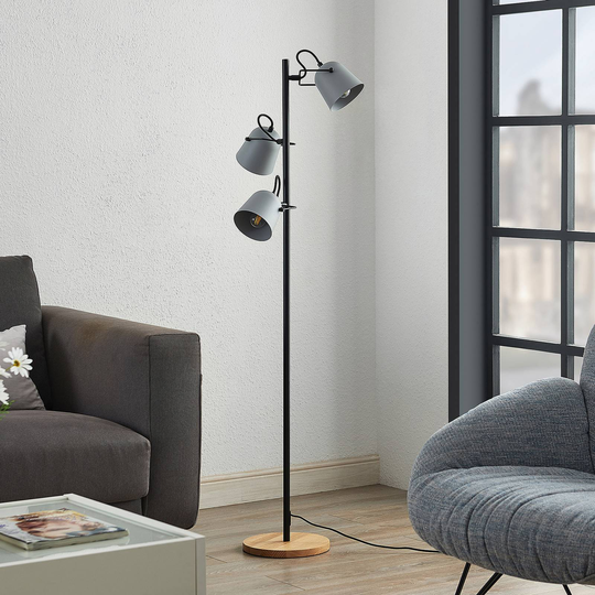 Lindby Adalin golvlampa, grå