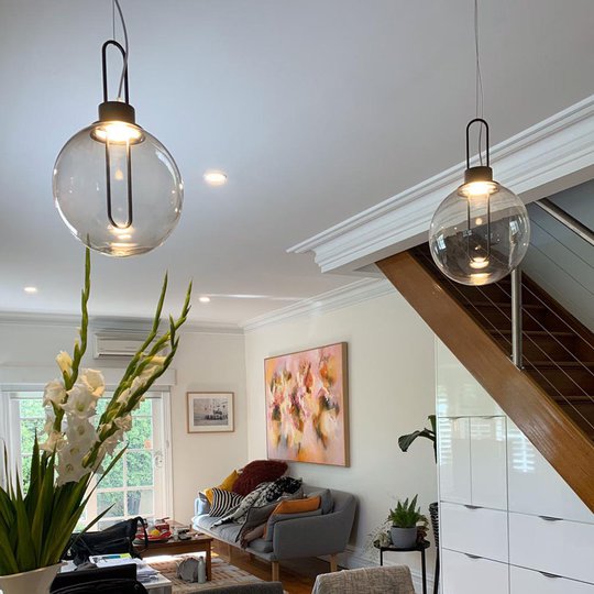 Modo Luce Orb LED-hänglampa, svart, Ø 25 cm