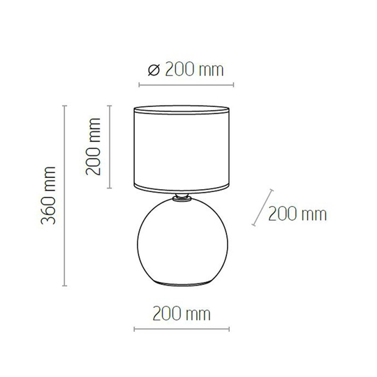 Bordslampa Palla, Ø 20 cm, svart/guld