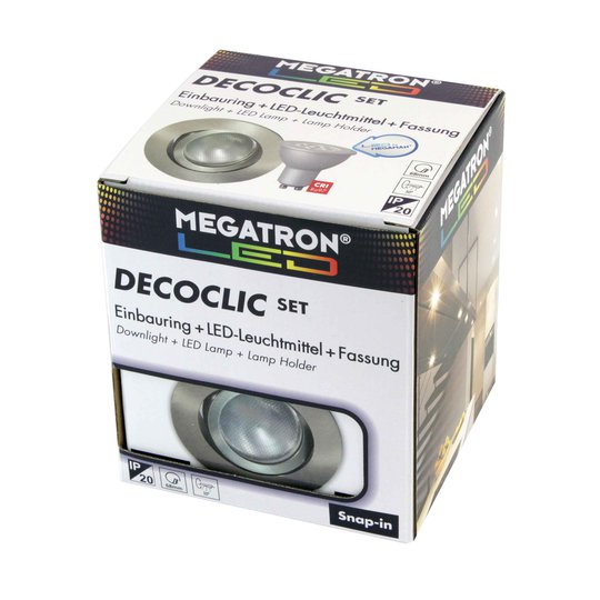 LED-inbyggnadsspot Decoclic Set med GU10 6 W, järn