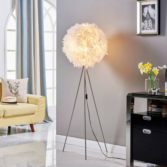 Pauline - LED-golvlampa på tre ben med fjädrar