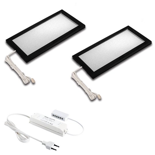 LED-bänklampa Sky 2-set 4 000 K svart
