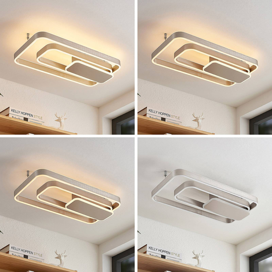 Lucande Kadira LED-taklampa 60 cm nickel