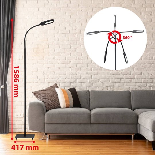 LED-golvlampa 1297-015 dimbar, svart