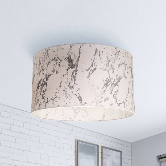 Taklampa Marble, vit marmorerad