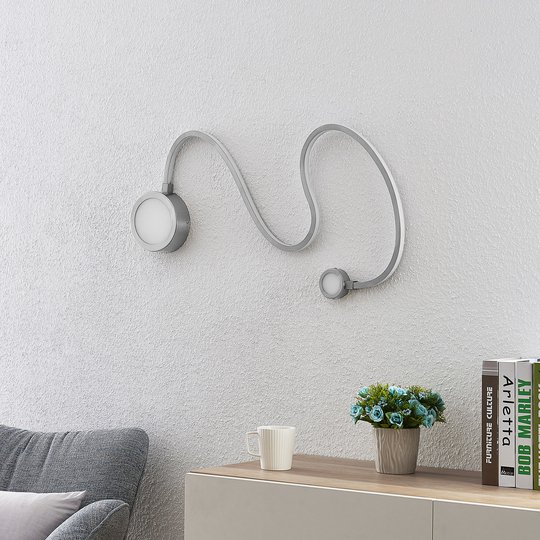 Lindby Rion LED-vägglampa, nickel