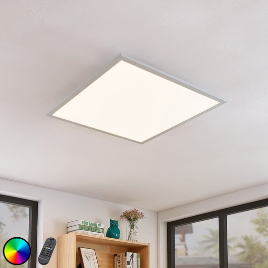 LED-taklampa Milian med fjärrkontroll 62x62cm