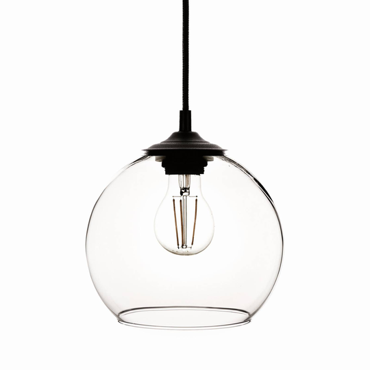 Hänglampa Ball glaskulskärm klar Ø 20 cm